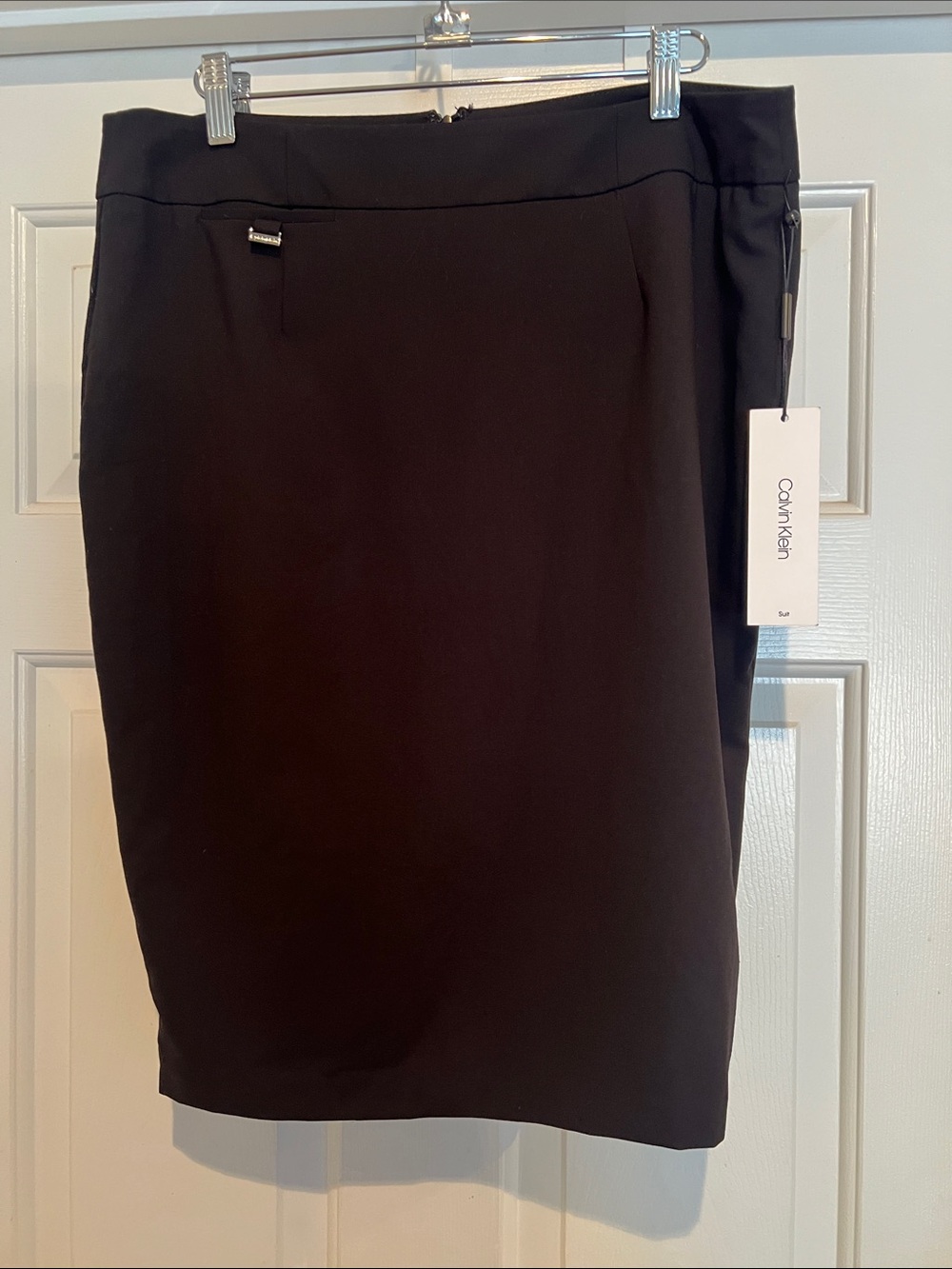 Calvin Klein Black Pencil Skirt with Minimal Hardware